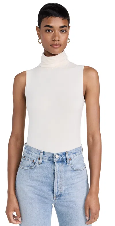 L Agence Ceci Sleeveless Turtleneck Tee Vintage White