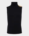 L Agence Ceci Sleeveless Turtleneck In Black