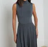 L'agence Ceci Sleeveless Turtleneck Top In Dark Shadow In Black