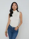 L'agence Ceci Sleeveless Turtleneck Tee Vintage White In Vintage White