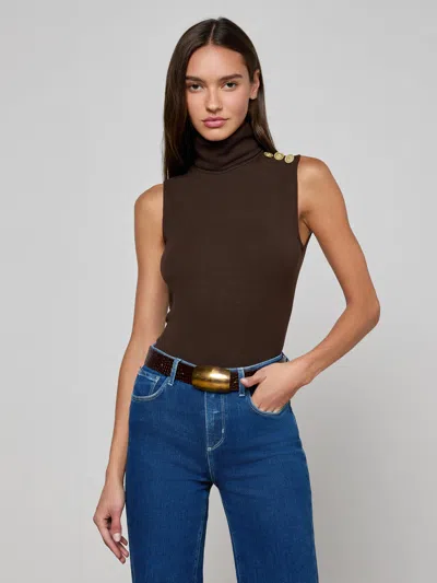 L Agence Ceci Slvless Turtle Neck In Brown