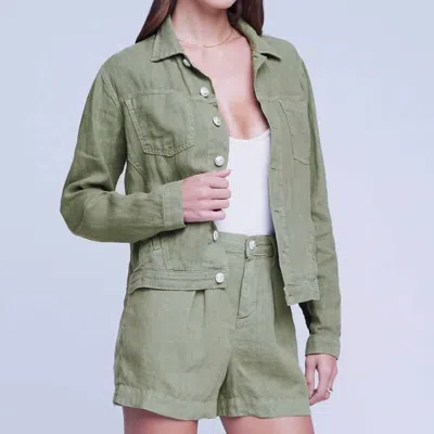 L Agence Celine Linen Jacket In Green