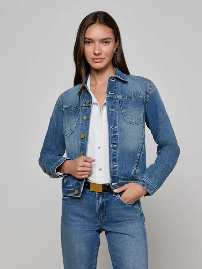 L Agence Celine Slim Femme Jacket In Blue