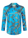L'agence Chain-print Three-quarter Sleeve Shirt In Black