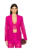 L Agence Chamberlain Lace Blazer In Light Ruby