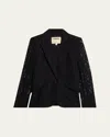 L Agence Chamberlain Floral Lace Blazer In Black