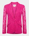 L Agence Chamberlain Lace Blazer In Light Ruby