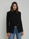 L Agence Chamberlain Knit Blazer In Black/gold