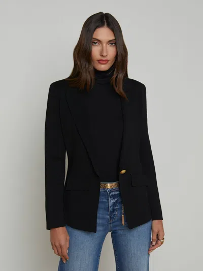 L Agence Chamberlain Knit Blazer In Black/gold