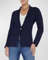 L Agence Chamberlain Knit Blazer In Midnightgold