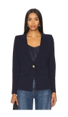 L Agence Chamberlain Knit Blazer In Navy