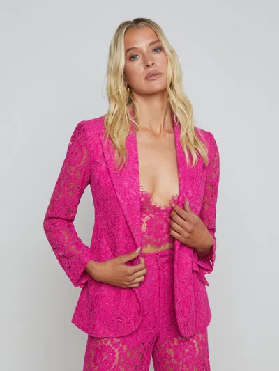 L Agence Chamberlain Lace Blazer In Light Ruby