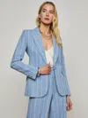 L Agence Chamberlain Pinstripe Single-breasted Blazer In Blue