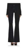L Agence Charis High Rise Front Lace Up Flare Pant In Noir