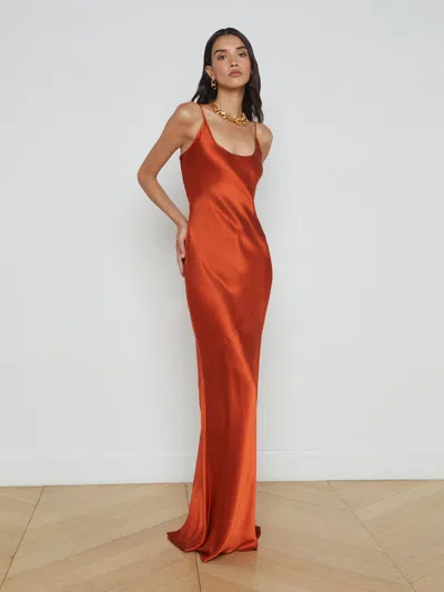 L Agence Charmaine Silk Gown In Clay