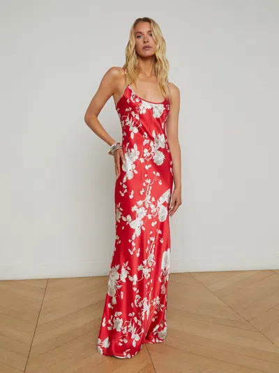 L Agence Charmaine Silk Gown In Redivory Ikebana