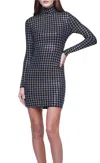 L AGENCE CHER DRESS IN HOUNDSTOOTH