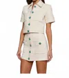 L Agence Chita Crop Jacket In Ivory In White