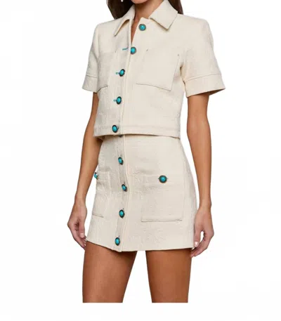 L Agence Chita Crop Jacket In Ivory In White