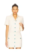 L Agence Chita Floral Embossed Short-sleeve Jacket In White