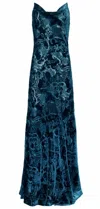 L'agence Christine Dress In Deep Teal In Blue