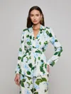 L Agence Ciara Satin Robe Top In Multi