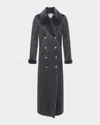 L'agence Citron Faux Fur Maxi Coat Dark Grey In Dark Grey