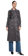 L'agence Citron Faux Fur Maxi Coat Dark Grey In Dark Grey