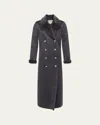 L'agence Citron Faux Fur Maxi Coat Dark Grey In Dark Grey