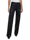 L Agence Clayton Coated Wide-leg Jeans In Black