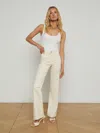 L Agence Clayton Coated Wide-leg Jean In French Vanilla Coated