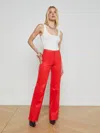 L'agence Clayton Coated Wide-leg Jean In Lava Red Coated