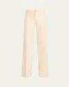 L Agence Clayton Coated Wide-leg Jeans In French Vanilla Coated