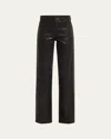 L Agence Clayton Coated Wide-leg Jeans In Noir Coated