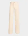 L Agence Clayton Coated Wide-leg Jeans In Nude