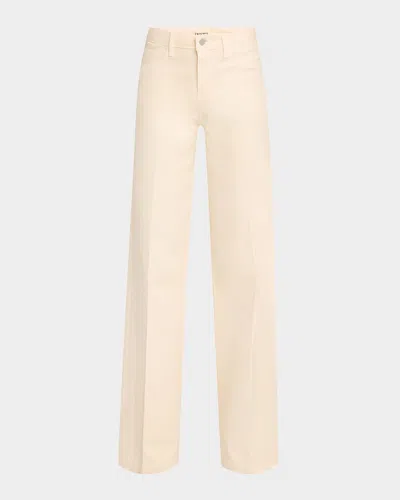 L Agence Clayton Coated Wide-leg Jeans In Nude