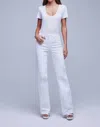 L Agence Clayton High Rise Wide-leg Jeans In White
