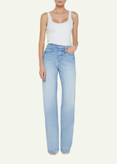 L Agence Clayton High Rise Wide Leg Jeans In Fontana In Blue