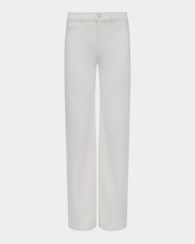 L Agence Clayton High-rise Wide-leg Jeans In Ivory