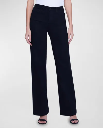 L Agence Clayton High Rise Wide-leg Jeans In Noir
