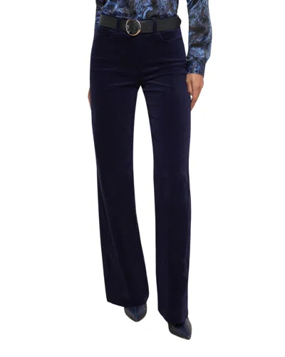 L Agence Clayton Wide Leg In Navy Velvet In Multi