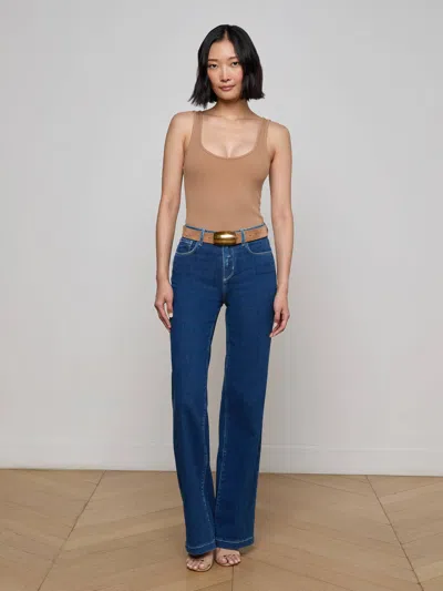 L Agence Clayton Wide-leg Jean In Blue