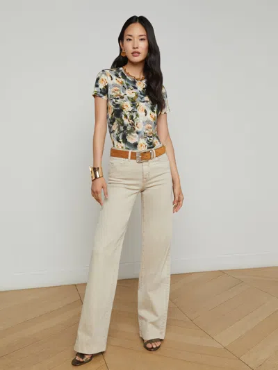 L Agence Clayton Wide-leg Jean In Biscuit