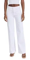 L Agence Clayton Wide Leg Jeans Blanc In Blanc