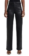 L Agence Clayton Coated Wide-leg Jeans In Noir Coated