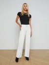 L Agence Clayton Wide-leg Pant In Ivory