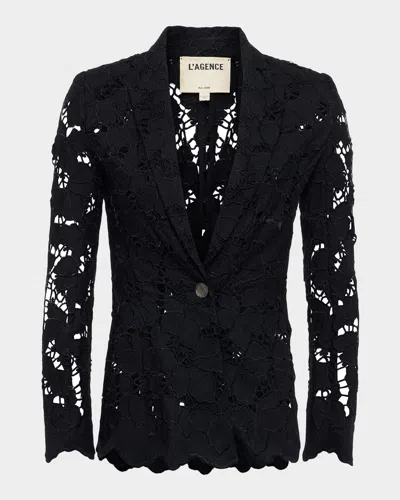 L Agence Clementine Eyelet-embroidered Blazer
