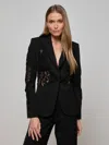 L'agence Clementine Lace Detail Jacket In Black
