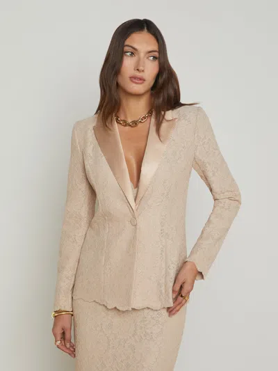 L Agence Clementine Lace Blazer In Doeskin