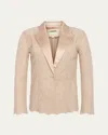 L Agence Clementine Lace Blazer In Doeskin